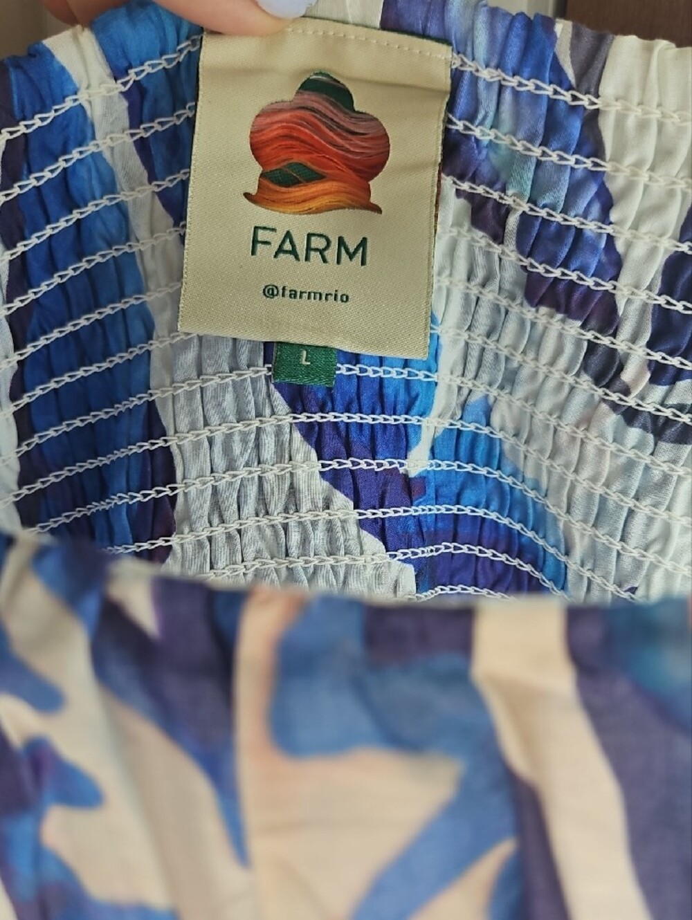 FARM Rio Blue & Pink Printed Tiered Midi Dress - Picture 2 of 6